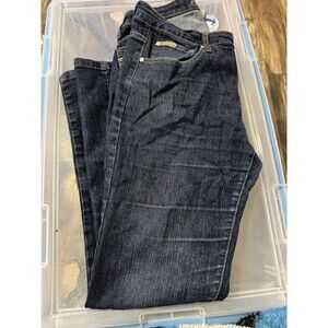 Women’s BubbleGum Bootcut Dark Jeans Pink & Brown Embroidery Back Pockets Sz 14